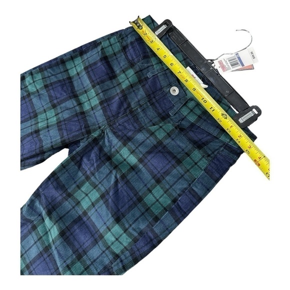 Vineyard Vines black watch plaid velvet pants Crop Straight High rise size 26 - Picture 9 of 10